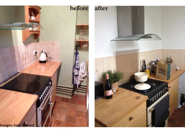 Iona's kitchen before and after